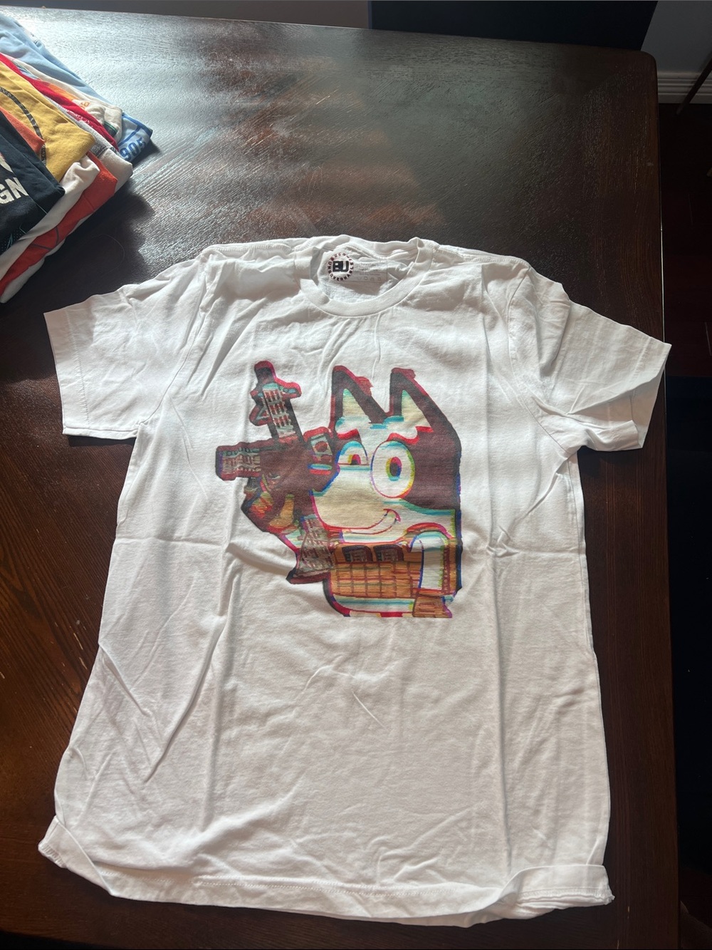 Kids White Graphic Tee with Colorful Character